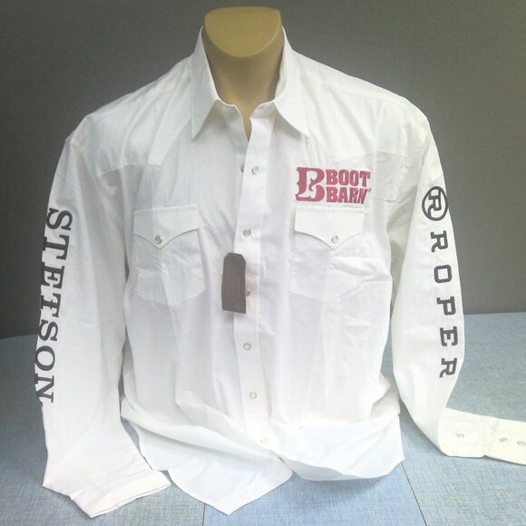 NEW Stetson Western Pearl Snap Shirt Long Sleeve Embroidered Men's 2XL - Picture 1 of 8